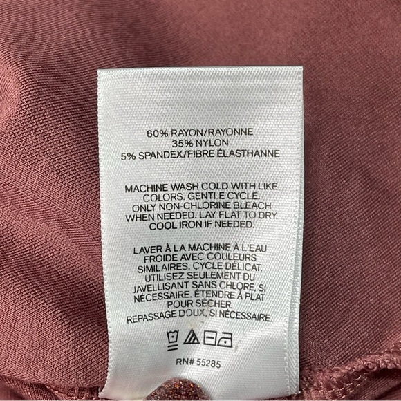 Express Tie Waist Roll Sleeve Short Sleeve Shirt Pink Small - Picture 9 of 9